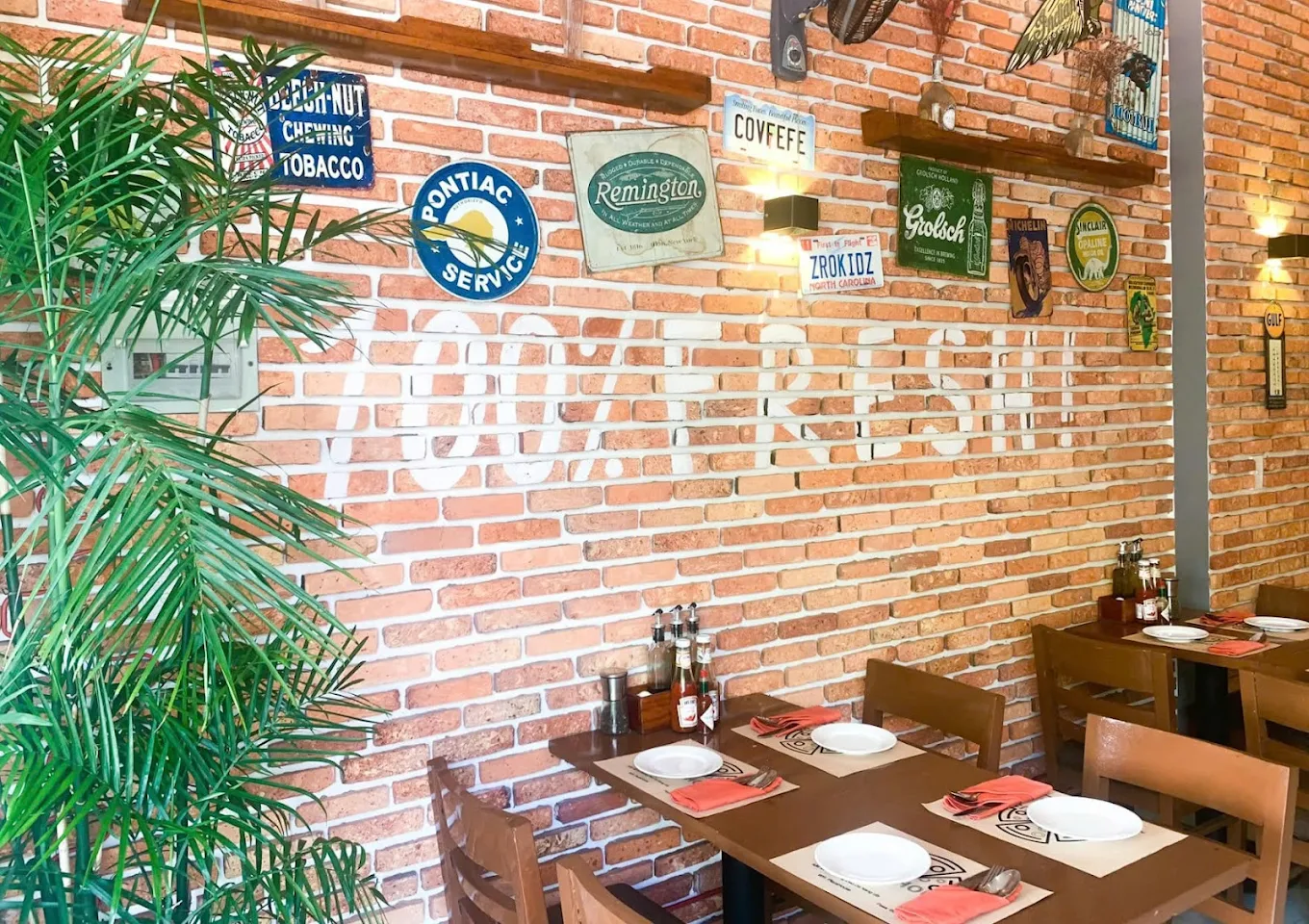 The restaurant showcases